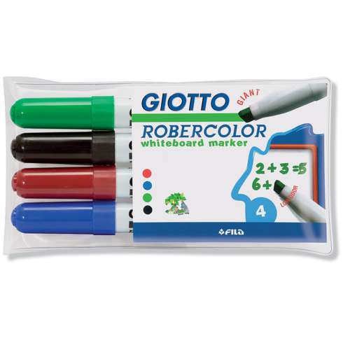Giotto - Robercolor, Set di marker per lavagna bianca, punta smussata 