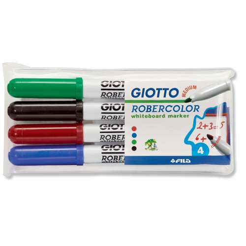 Giotto - Robercolor, Set di marker per lavagna bianca, punta media 