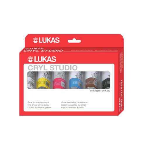Lukas - Cryl Studio, Set da 6 colori acrilici per principianti 