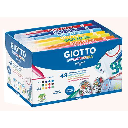 Giotto - Decor Textile, Set da 48 pennarelli per tessuti 