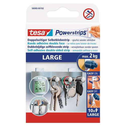 Tesa - Powerstrips Large, Strisce biadesive 