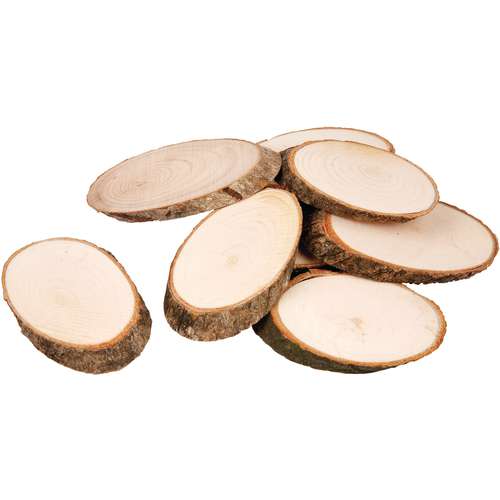 Dischi di legno con corteccia, 20 pz 
