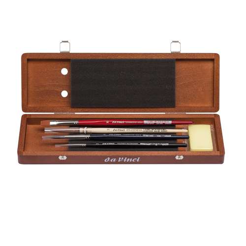 Da Vinci - Serie 5280, Set di pennelli in astuccio di legno 
