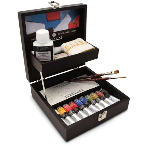 Sennelier - Set in scatola di legno con colori ad olio extra fini 