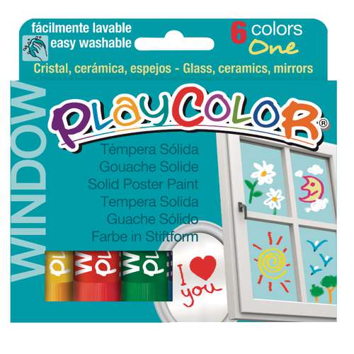 Instant - Playcolor Window, Set di tempera solida per finestre 