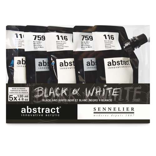 Sennelier - Abstract Black & White, Set 5 x 120 ml 
