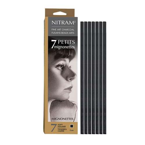 Nitram - Set di 7 stick di carboncino extra soft 