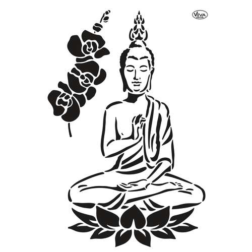 Viva Decor - Stencil universale, Buddah & orchidee 