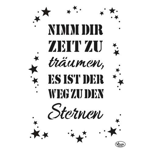 Viva Decor - Stencil universale, Frase in tedesco sui sogni 