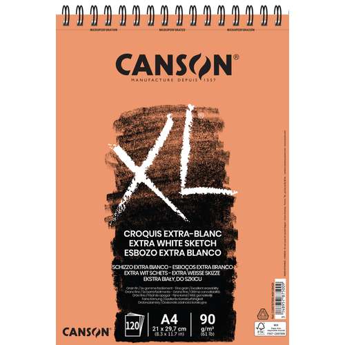 Canson - XL, Blocco per studi e schizzi Extra white 