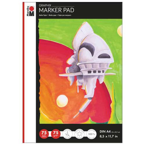 Marabu - Graphix Marker Pad, Blocco da disegno per marker 