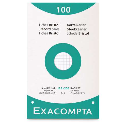 Exacompta - Schede Bristol, Confezioni da 100 fogli 