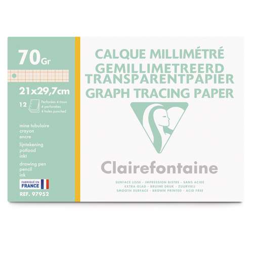 Clairefontaine - Blocco di carta da lucido millimetrata 