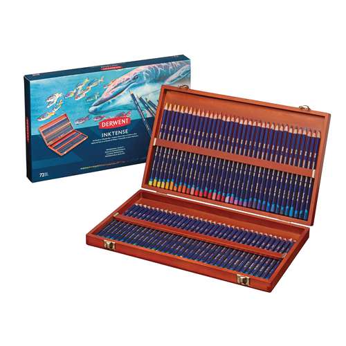 Derwent - Inktense, Set matite colorate pigmentate in cassetta di legno 