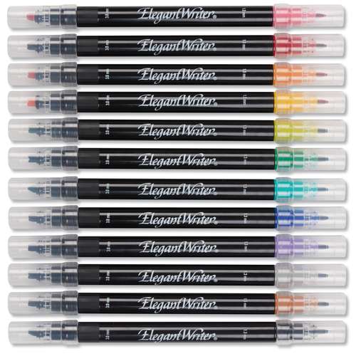 Speedball - Elegant Writer, Set da 12 marker per calligrafia Dual-tip 