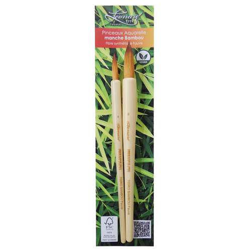 Léonard - Bambou Fauve Series 700 RO, Set di pennelli per acquerello 
