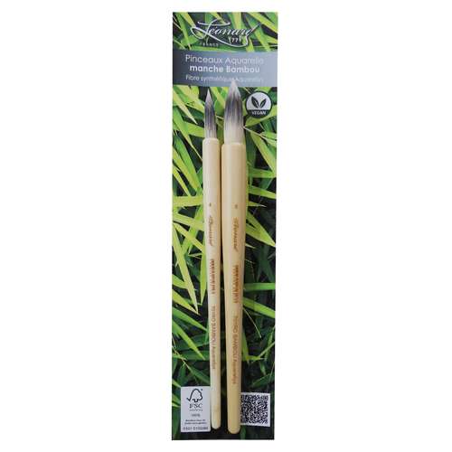 Léonard - Bambou Aquarellys Series 701 RO, Set di pennelli sintetici 