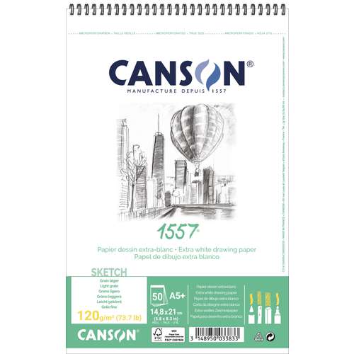 Canson - 1557, Blocco per schizzi spiralato 