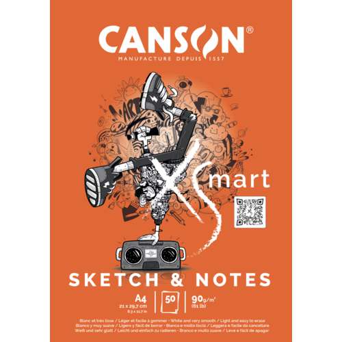 Canson - XSmart, Sketch & Notes, Blocco di carta liscia 