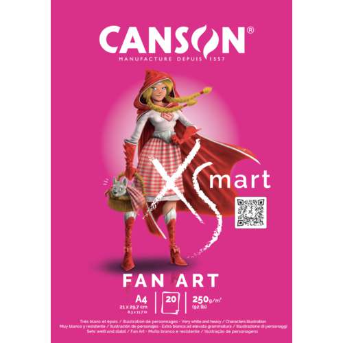 Canson - XSmart, Fan Art, Blocco di carta extra bianca 