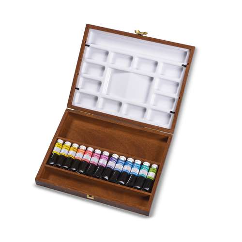 Blockx - Set di acquerelli per artisti in valigetta in mogano — 13 x 15 ml 