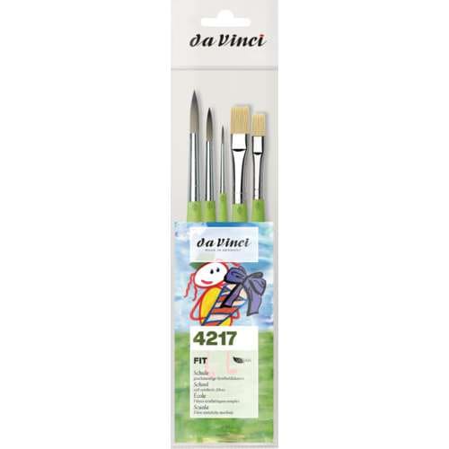 Da Vinci - Serie 4217, Fit Synthetics e Synthetics Bristle, Set per la scuola 