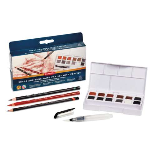 Derwent - Shade & Tone Paint Pan, Set da 12 mezzi godet 