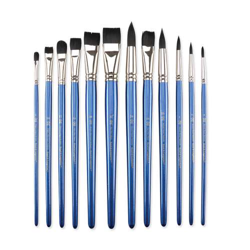 Royal & Langnickel - Black Taklon RSET-9302, Set di 12 pennelli 