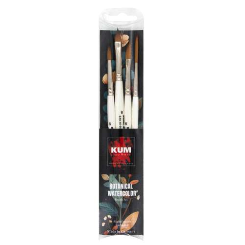 Kum - Botanical Aquarell, Set di 4 pennelli per acquerello 