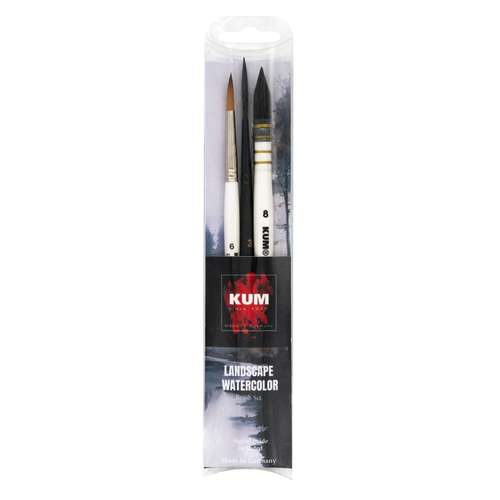 Kum - Landscape, Set di 3 pennelli per acquerello 