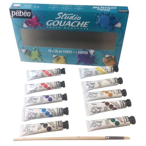 Pébéo - Gouache Studio Starter Set, 10 x 20 ml 