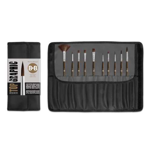 Borciani & Bonazzi - Top Graphic, Set di 10 pennelli sintetici 