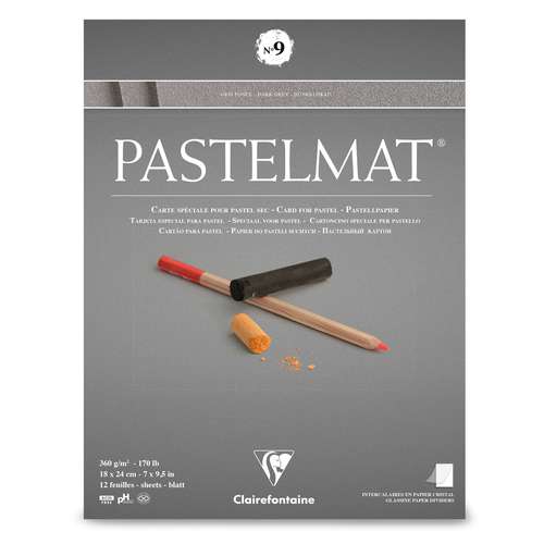 Clairefontaine - Pastelmat, Blocco per pastello n.9, grigio scuro 