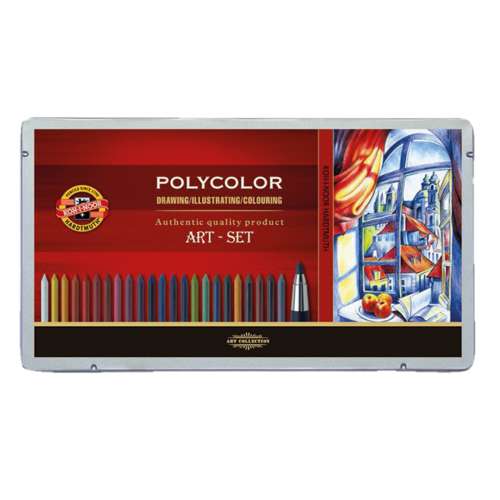 Koh-I-Noor - Polycolor, Set in astuccio di metallo con 32 pezzi 