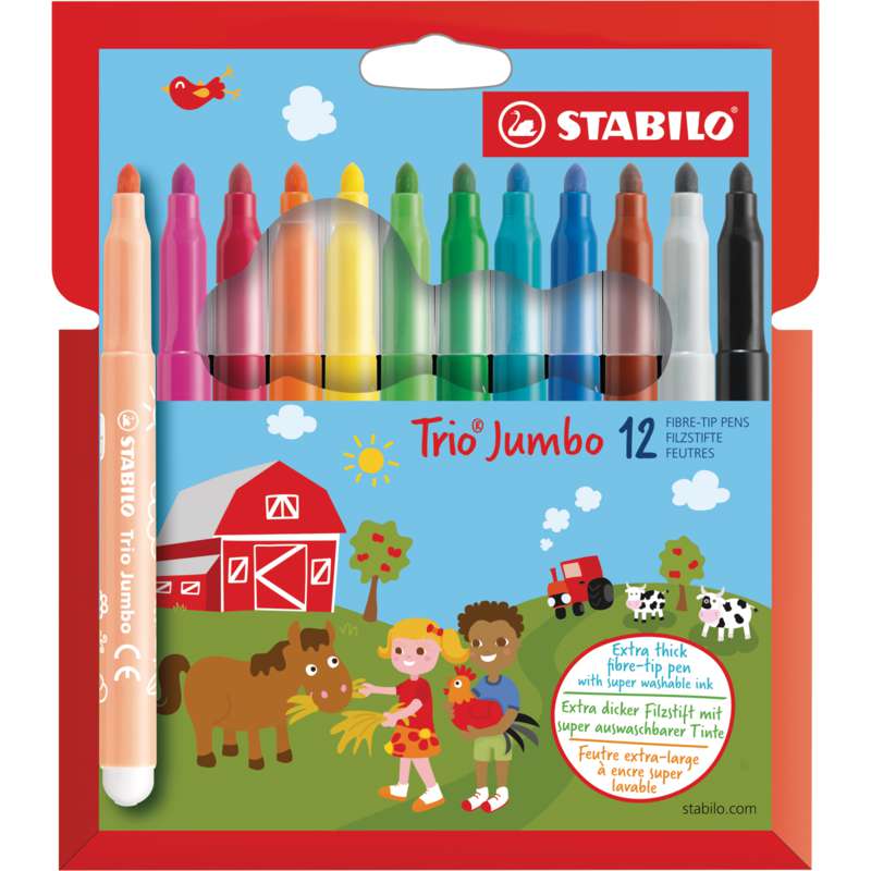 Stabilo - Trio Jumbo, Set da 12 pennarelli